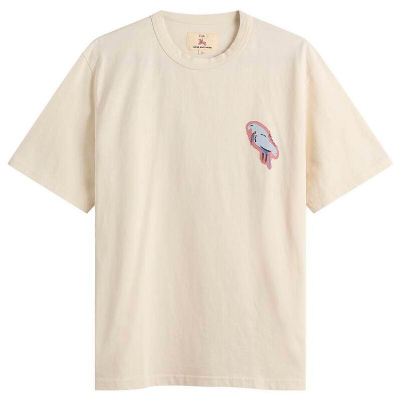 フォーク メンズ トップス Tシャツ Folk Relaxed TShirt Ecru Parrot Print エクリュ