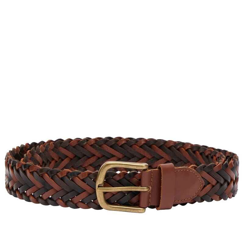 コリドー メンズ アクセサリー ベルト レザー Corridor Braided Leather Belt Brown ブラウン