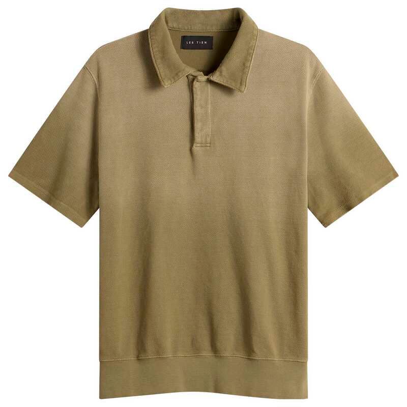 レス ティエン メンズ トップス ポロシャツ コットン Les Tien Pique Cotton Tennis Polo Shirt Military Ice