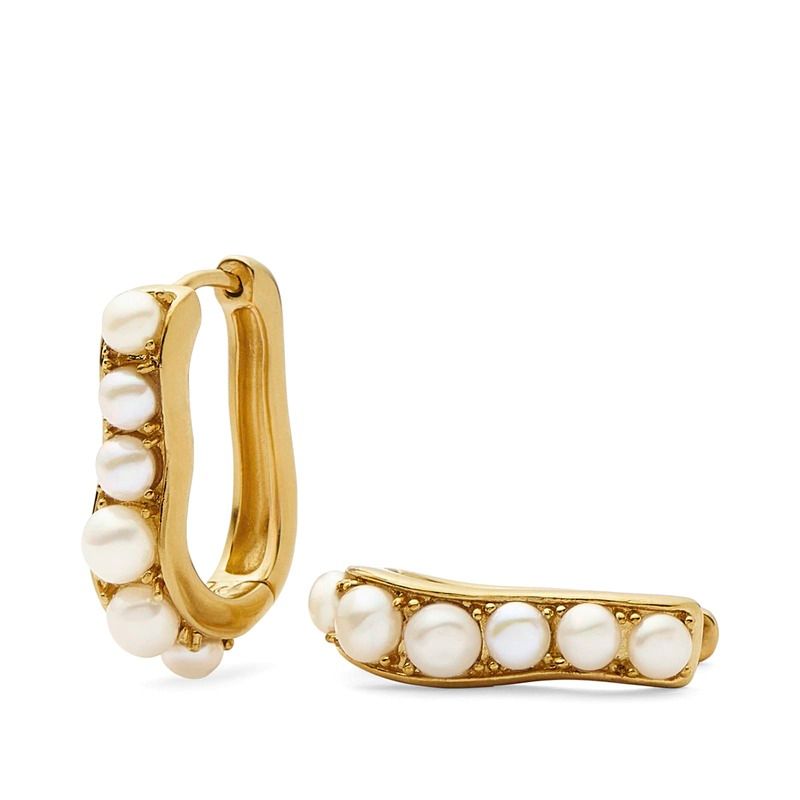 ミッソーマ レディース アクセサリー ピアス・イヤリング Missoma Pearl Wave Small Hoop Earrings Gold ゴールド