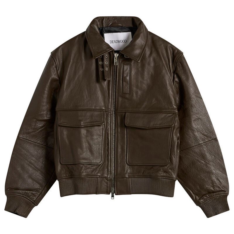デッドウッド メンズ アウター ジャケット・ブルゾン レザー Deadwood Wingman Leather Bomber Brown ブラウン