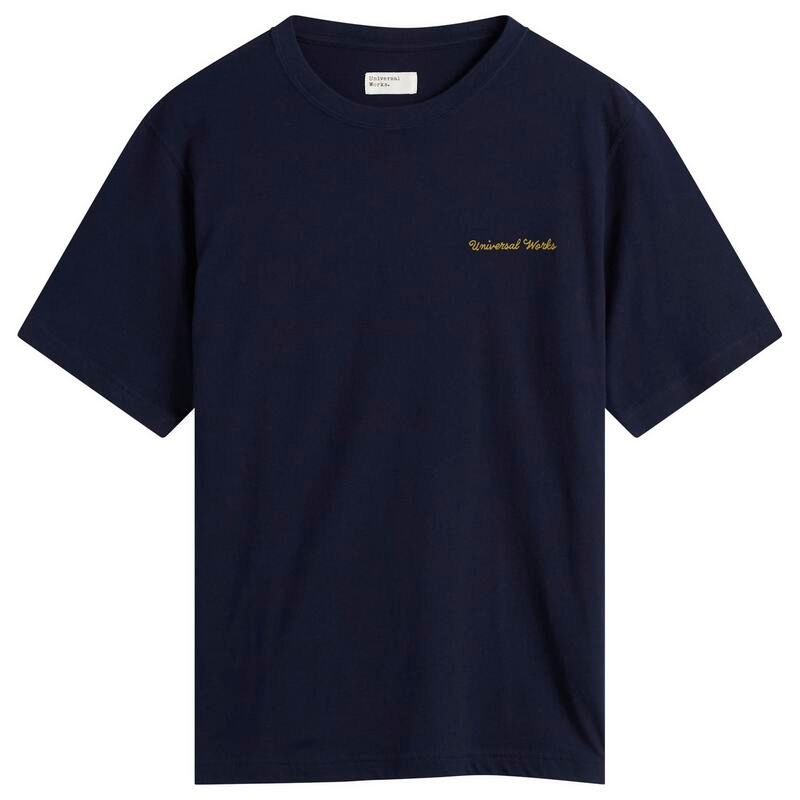ユニバーサルワークス メンズ トップス Tシャツ Universal Works Wish You Were Here TShirt Navy ネイビー