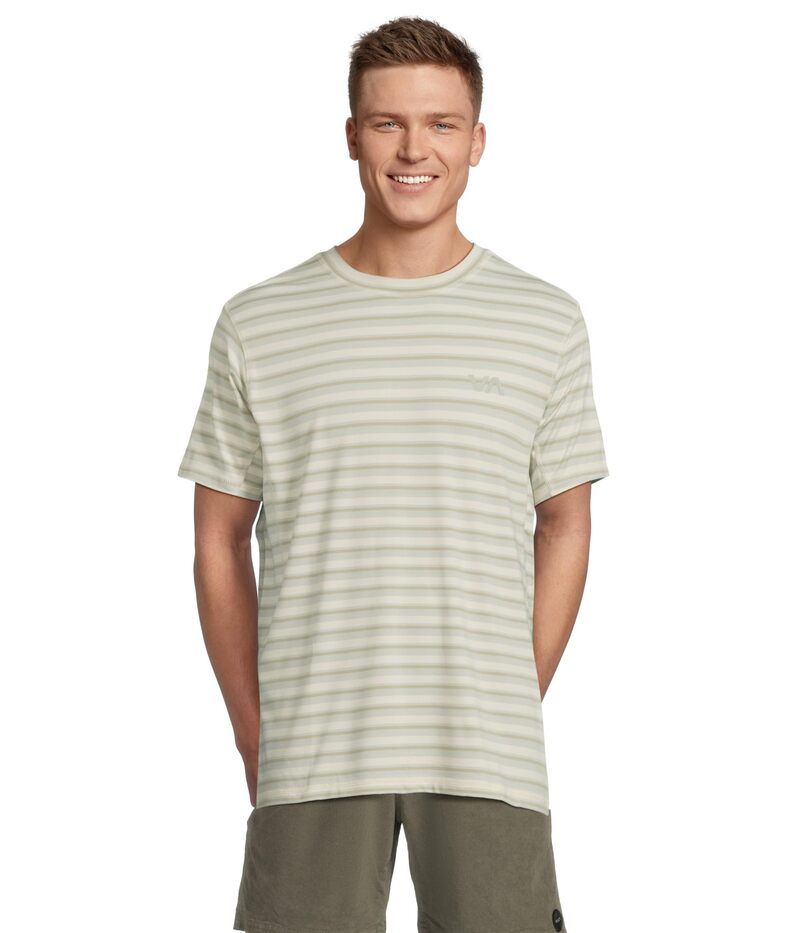 ルーカ メンズ トップス シャツ RVCA Sport Vent Stripe Short Sleeve Tee Antique White ホワイト
