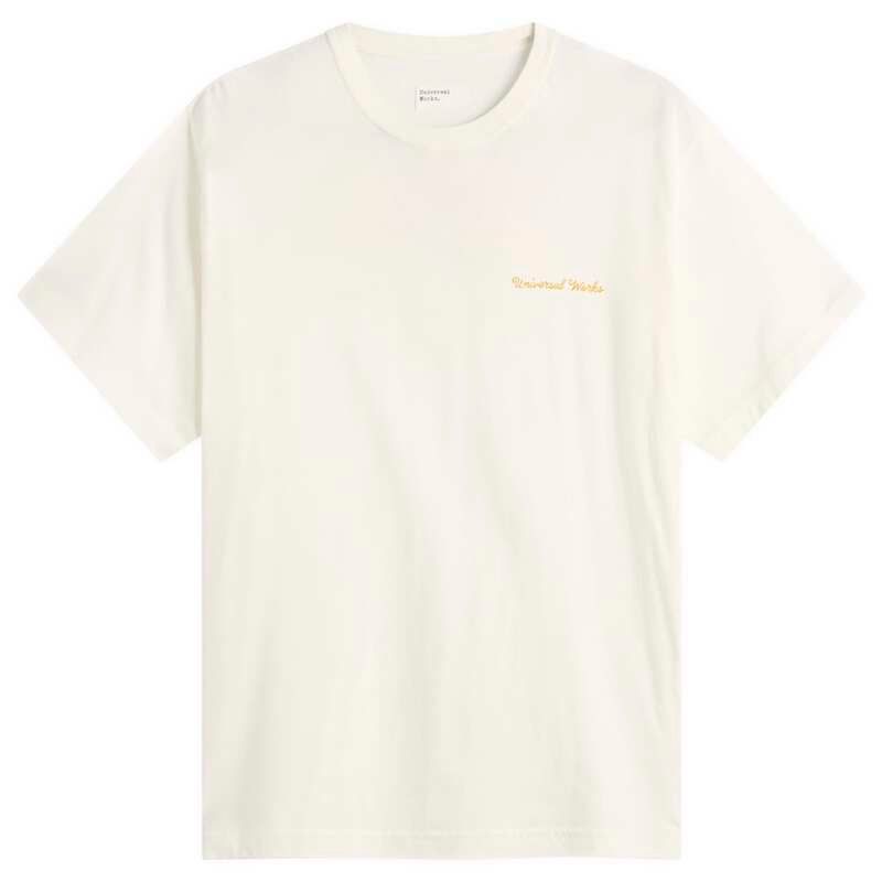 ユニバーサルワークス メンズ トップス Tシャツ Universal Works Wish You Were Here TShirt Ecru エクリュ