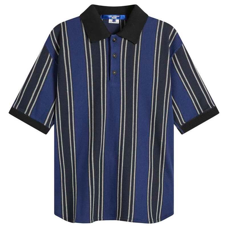 ジュンヤ ワタナベ メンズ トップス ポロシャツ Junya Watanabe MAN Raschel Polo NavyBlueWhite ホワイト
