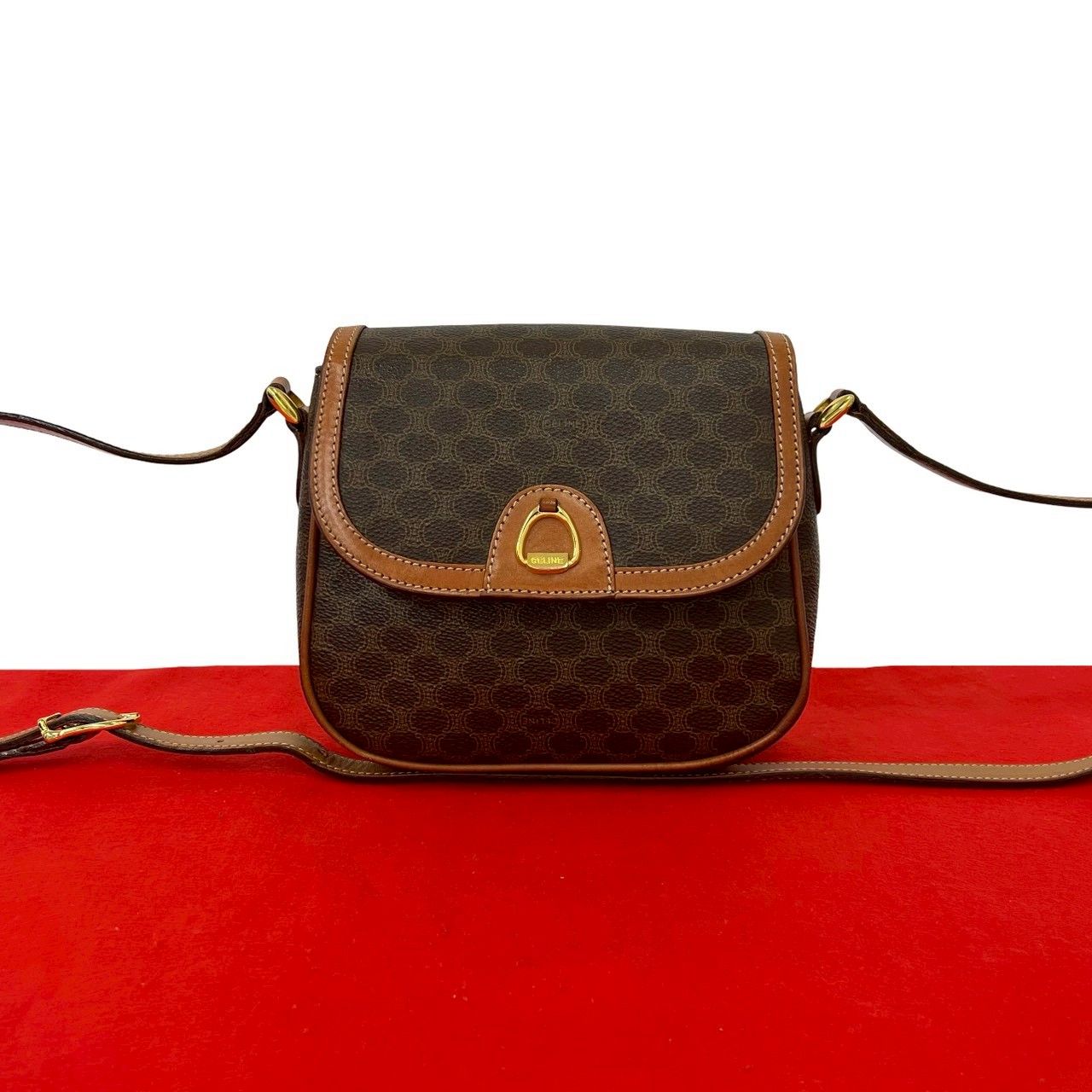 極 美品 CELINE セリーヌ ヴィンテージ マカダム ブラゾン トリオンフ 