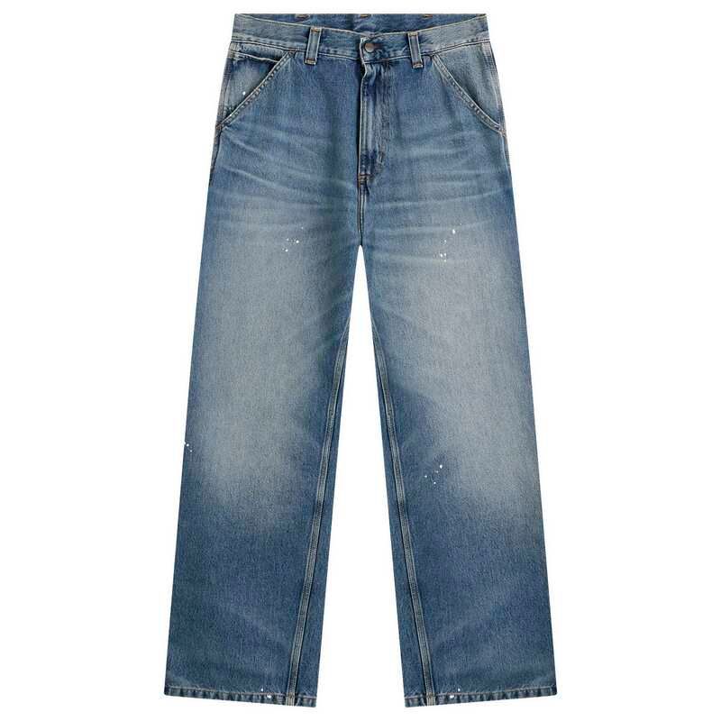 カーハート メンズ ボトムス カジュアルパンツ Carhartt WIP OG Single Knee Pant Blue Paint Destroy Wash ブルー