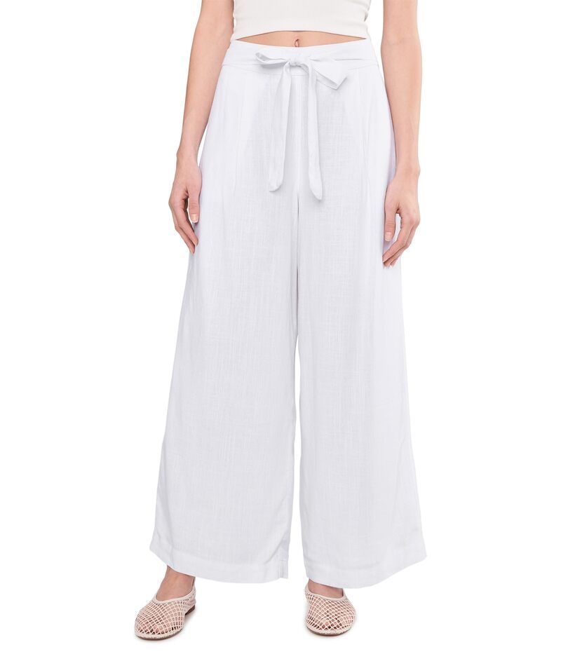 ヴィンスカムート レディース ボトムス カジュアルパンツ ワイドレッグ Vince Camuto Wide Leg Tie Waist Pants Ultra White ホワイト