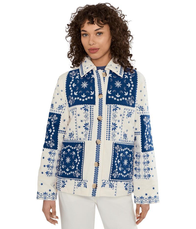 アヴェックレフィーユ レディース アウター コート キルティング ジャケット Avec Les Filles Quilted Barn Jacket WhiteBlue ホワイト 27,216円
