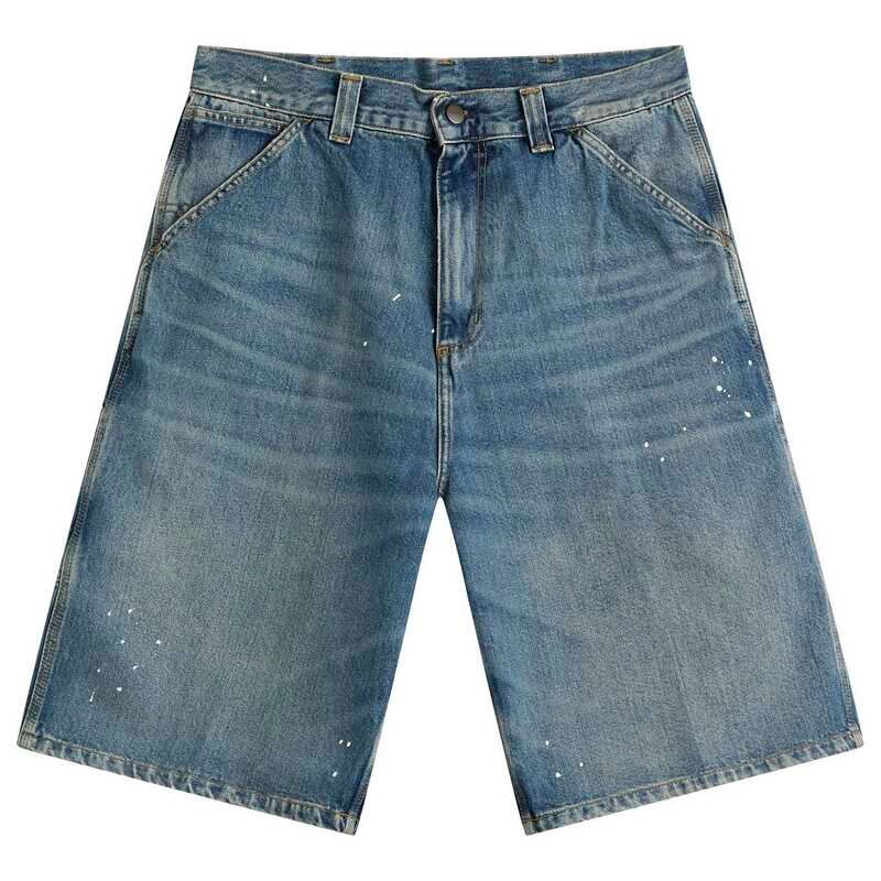 カーハート メンズ ボトムス ハーフパンツ・ショーツ Carhartt WIP OG Single Knee Short Blue Paint Destroy Wash ブルー
