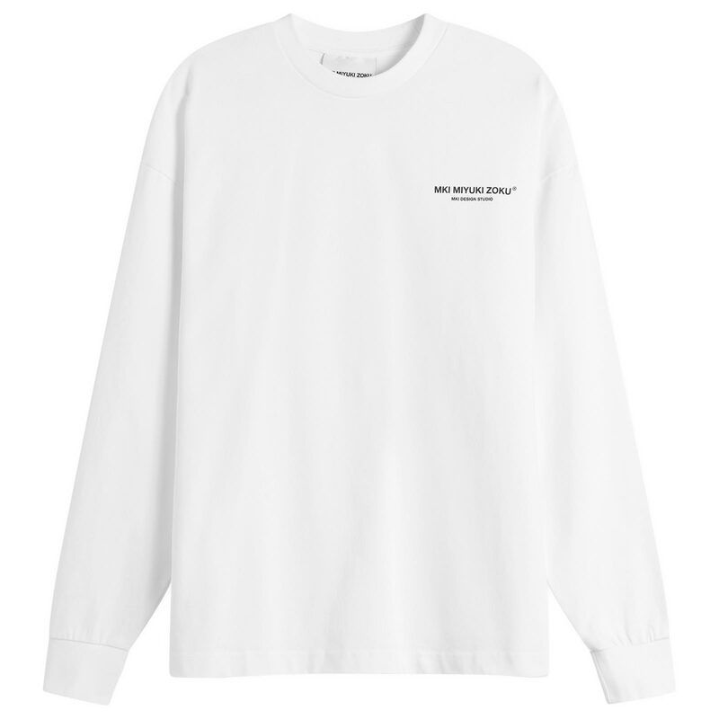 エムケーアイ メンズ トップス Tシャツ MKI Design Studio Long Sleeve TShirt White ホワイト