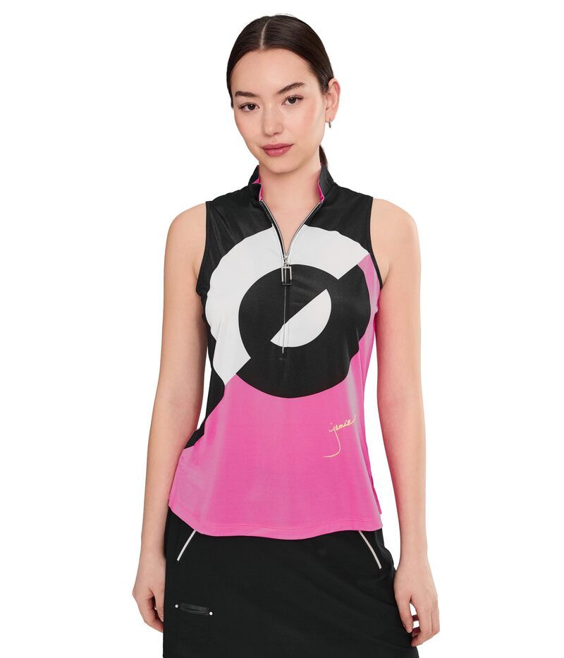 ジャイミーサドック レディース トップス シャツ プリント ノースリーブ Jamie Sadock Vision Print Abstract Sleeveless Topink ピンク