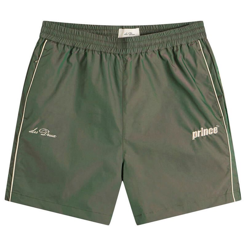 レ ドゥ メンズ ボトムス ハーフパンツ・ショーツ ショートパンツ Les Deux Prince Shiny Shorts Pineneedle Green グリーン