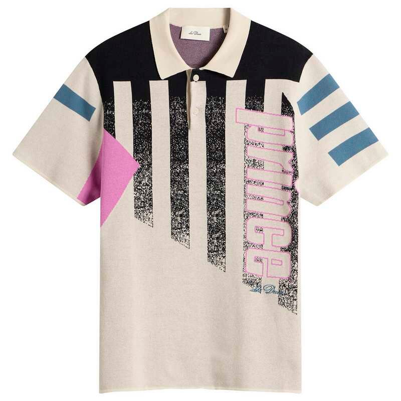 レ ドゥ メンズ トップス ポロシャツ ニット Les Deux Prince Intarsia Knitted Polo Light Ivory アイボリー