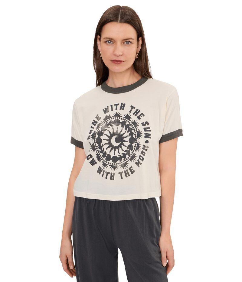 スピリチュアルギャングスタ レディース トップス シャツ Spiritual Gangster Flow Melrose Ringer Tee Vintage White ホワイト