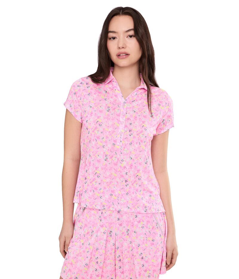 ジャイミーサドック レディース トップス シャツ Vネック プリント Jamie Sadock Wildflower Print Crossover VNeck Short Sleeve Pink ピンク