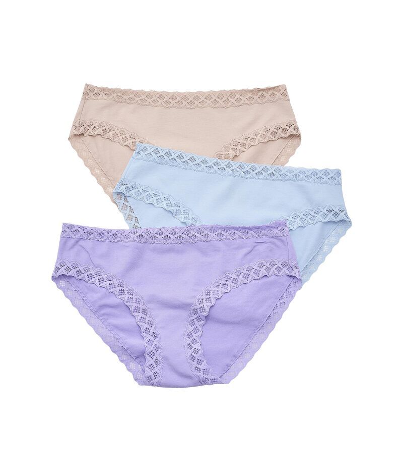 ナトリ レディース アンダーウェア パンツ Natori Bliss Girl Brief 3Pack Panties VioletulipLight MochaBlue Mist ブルー