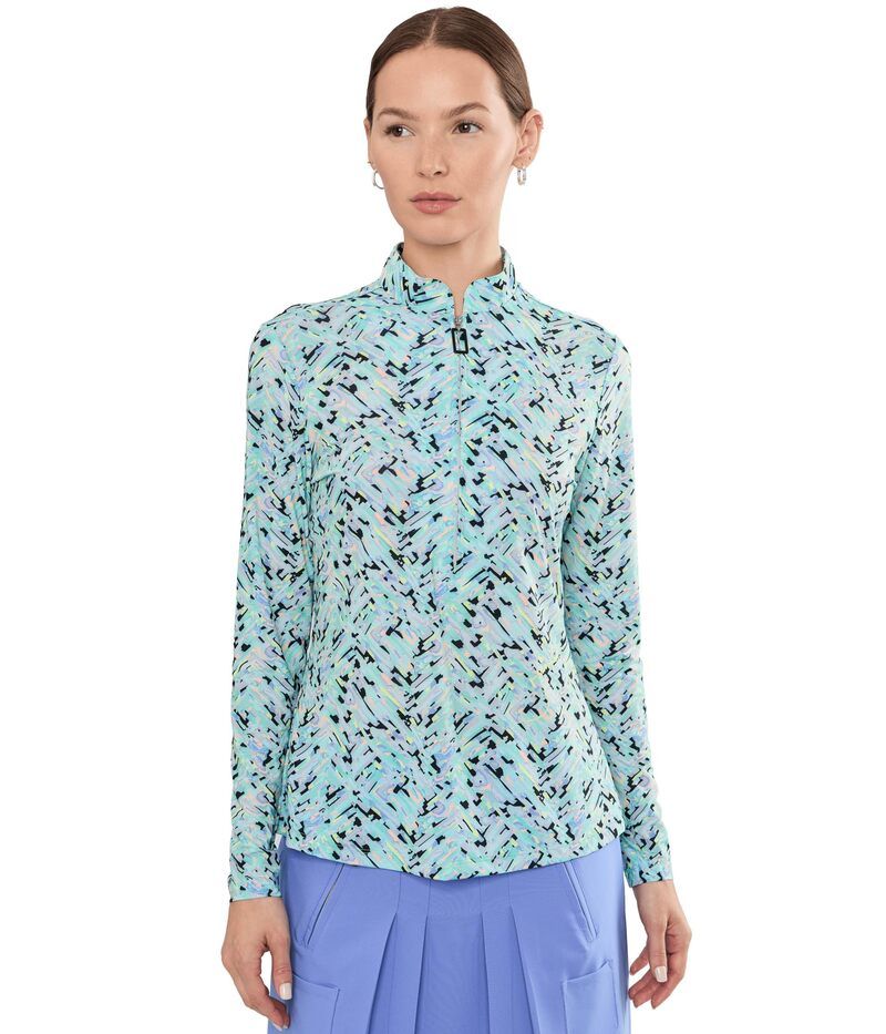 ジャイミーサドック レディース トップス シャツ ハーフジップ Jamie Sadock Sunsense Shattered Long Sleeve Quarter Zip Multicolor マルチカラー