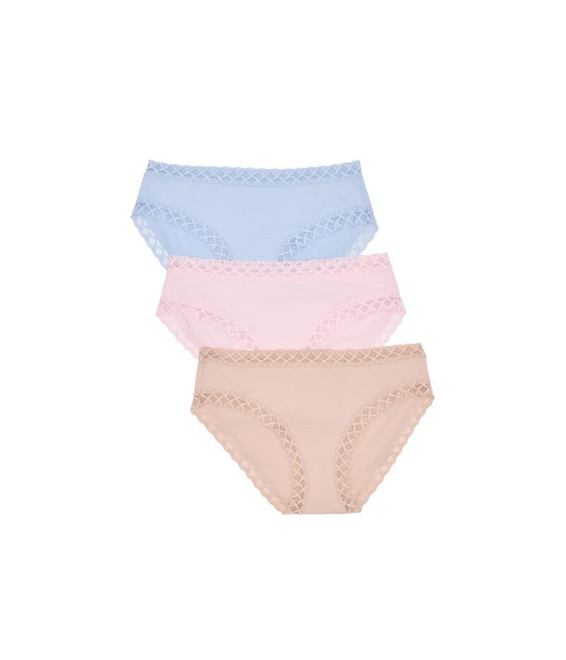 ナトリ レディース アンダーウェア パンツ Natori Bliss Girl Brief 3Pack Panties Blue MistDelicate RoseLight Mocha ブルー