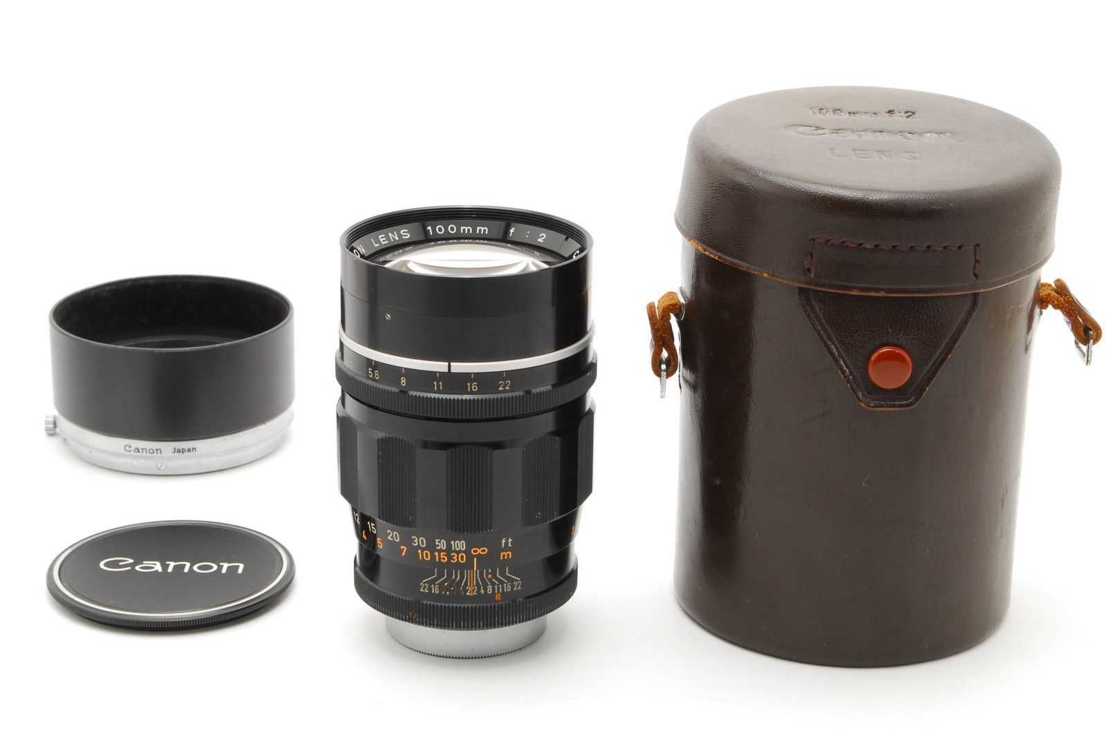スーパーレア！シリアルNO.12345【美品 保障付 動作確認済】 Canon 100mm f/2 MF レンズ Leica レンジファンダー L39マウント Leica #V2947