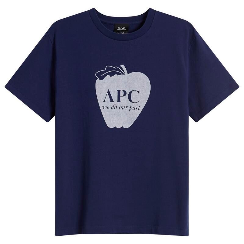アーペーセー メンズ トップス Tシャツ APC Apple TShirt Indigo インディゴ