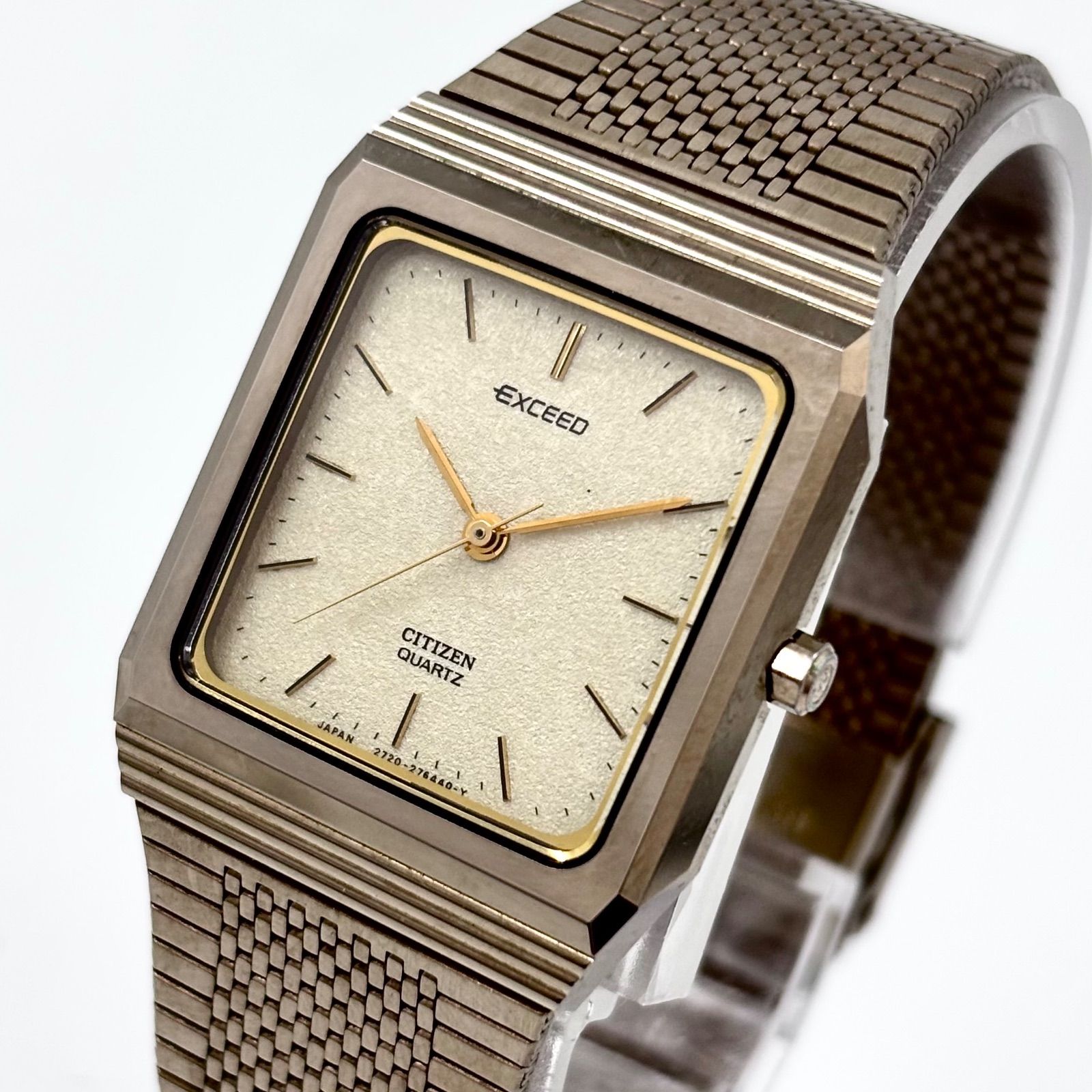 【稼働/純正ブレス】CITIZEN/シチズン EXCEED/エクシード 腕時計 クォーツ 超硬ケース シャンパンゴールド Cal.2730 japan vintage