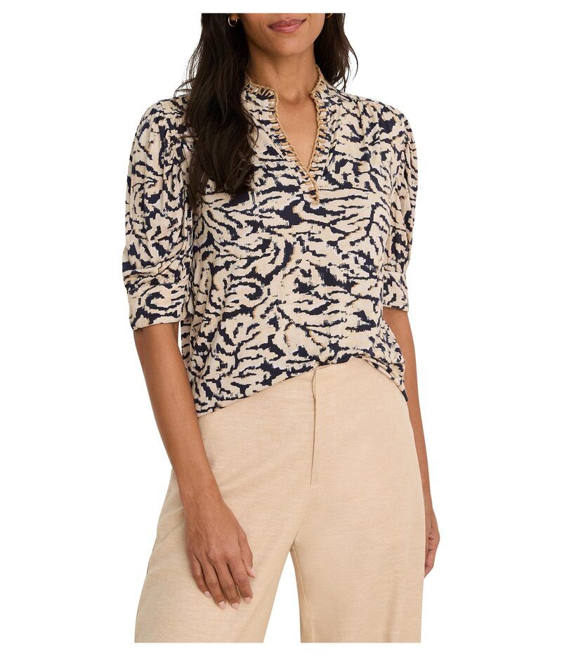 ニックプラスゾーイ レディース トップス シャツ コントラスト NICZOE Contrast Swirl Top Neutral Multi マルチカラー
