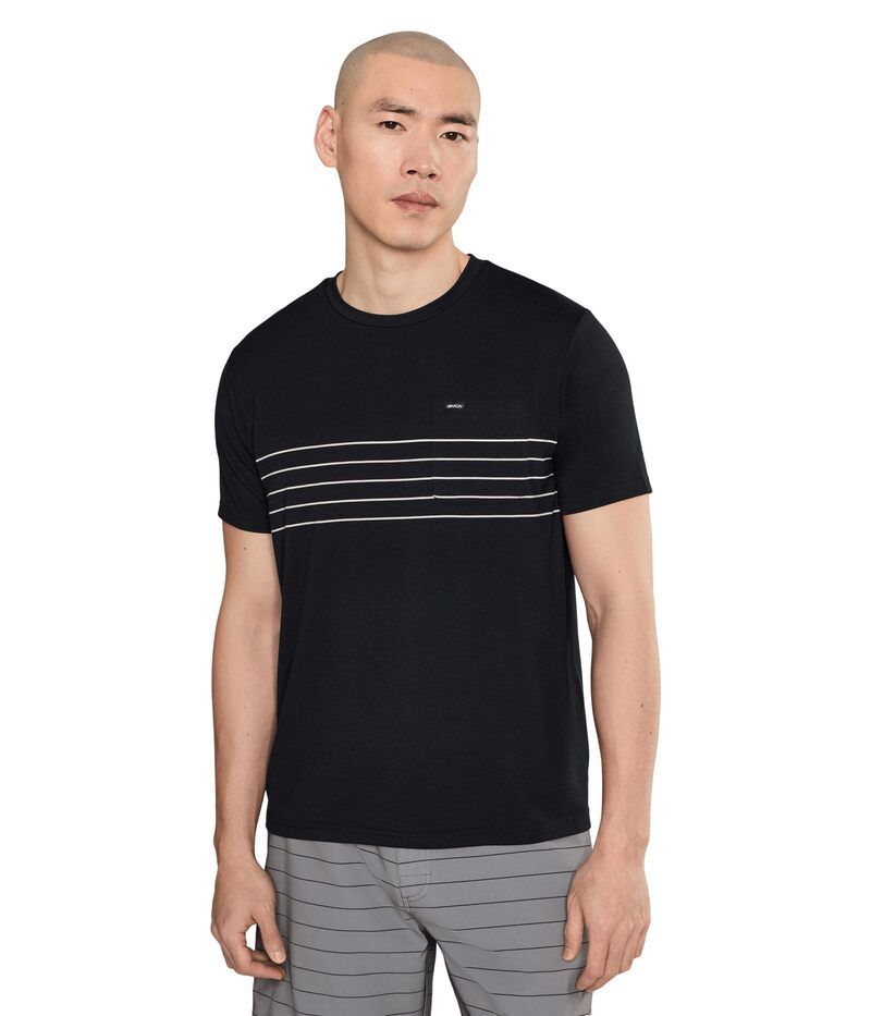 ルーカ メンズ トップス シャツ RVCA Balance Pocket Stripe Tee Black ブラック