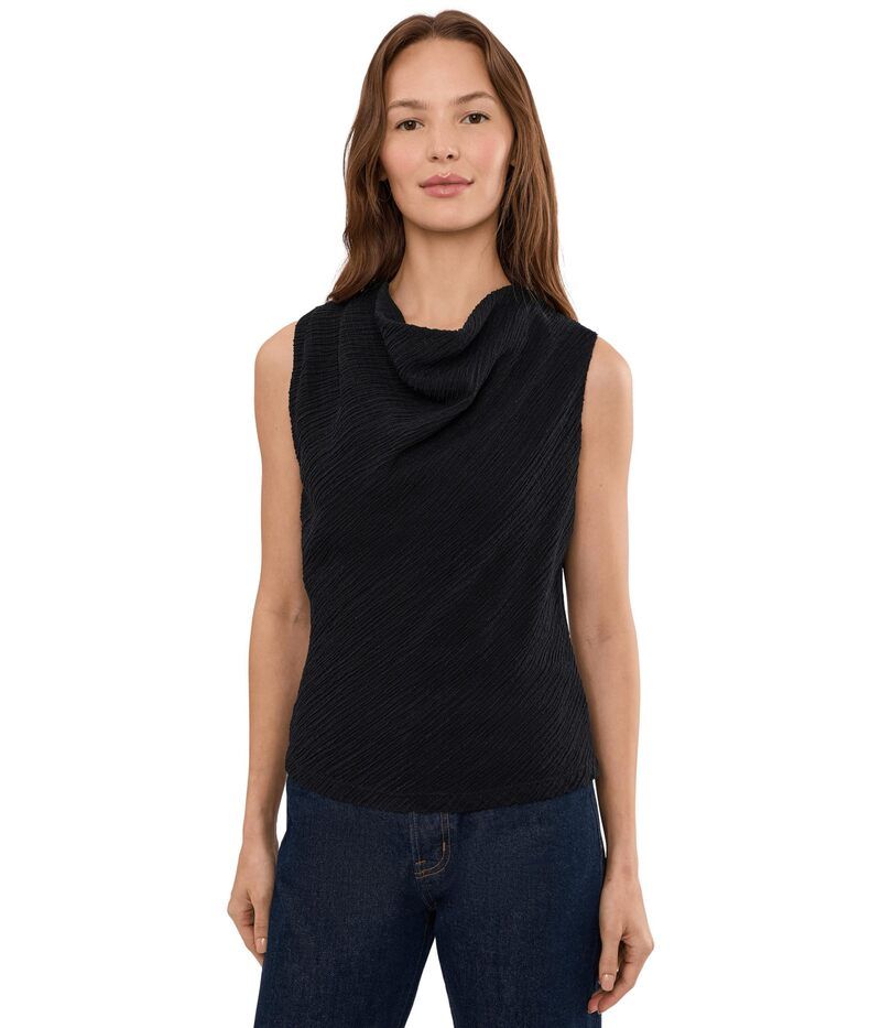 ヴィンス レディース トップス シャツ Vince Shadow Grid Cowl Neck Top Black ブラック