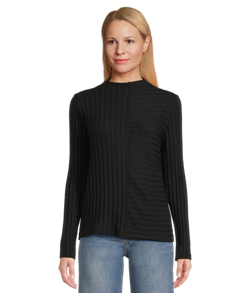 マイケルスターズ レディース トップス シャツ モックネック Michael Stars Asher Mock Neck Black ブラック