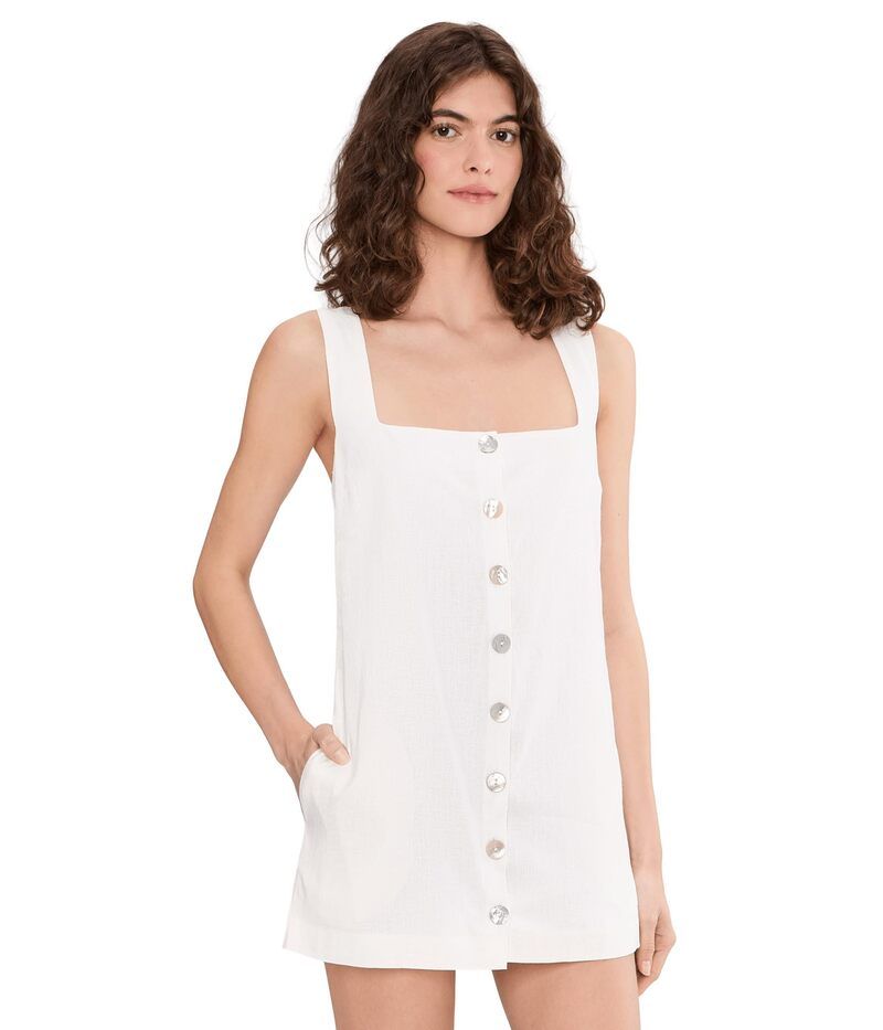 ウミーユアムーム レディース トップス ワンピース ミニ Show Me Your Mumu Everly Mini Dress White Linen ホワイト