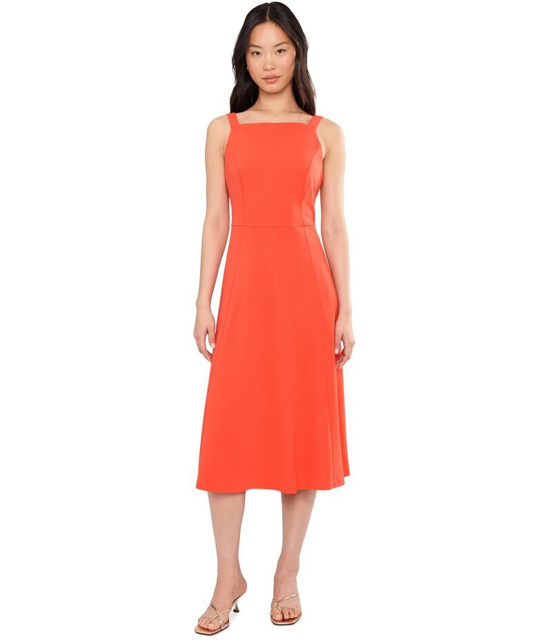 カルバンクライン レディース トップス ワンピース クレープ A ライン スキューバ Calvin Klein Scuba Crepe Square Neck ALine Dress Ginger