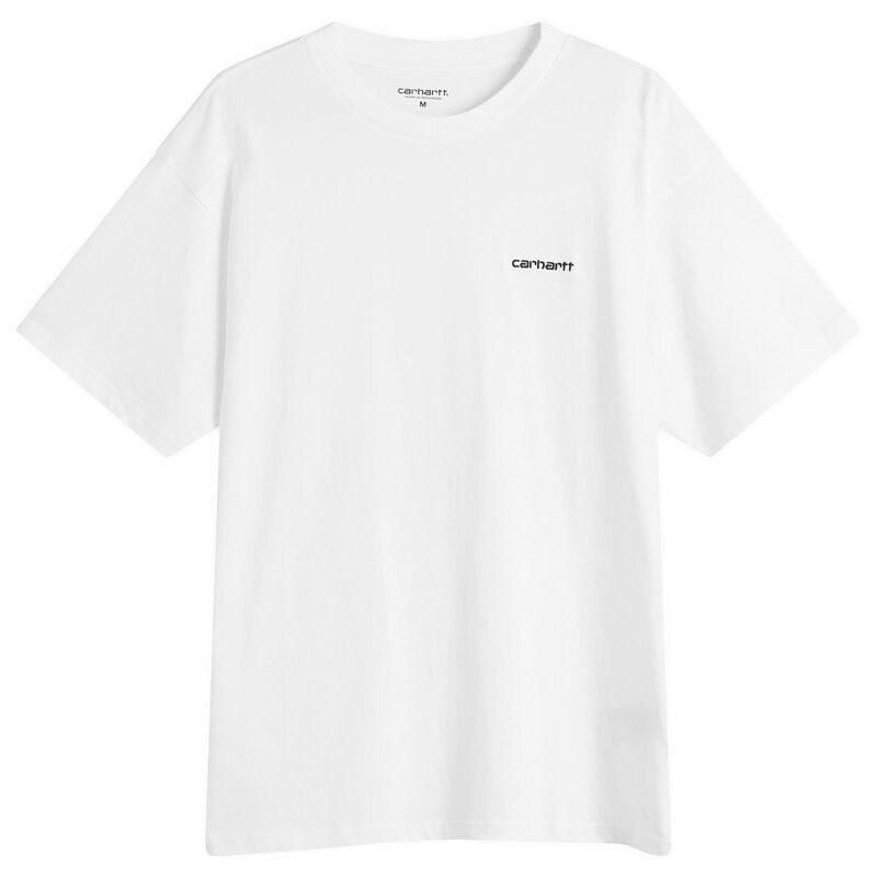 カーハート メンズ トップス Tシャツ Carhartt WIP Script Embroidery TShirt White Black ホワイト