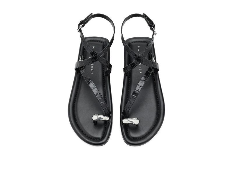 マーク・フィッシャー レディース シューズ サンダル Marc Fisher LTD Gynnie Black Croco Leather ブラック