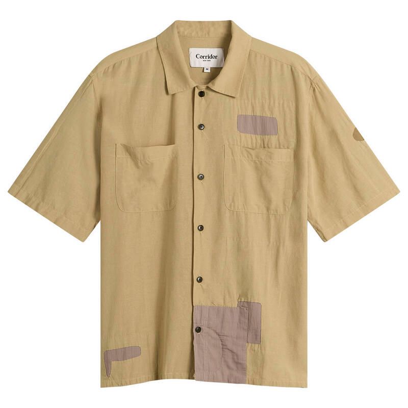 コリドー メンズ トップス シャツ パッチワーク Corridor Patchwork Short Sleeve Shirt Natural