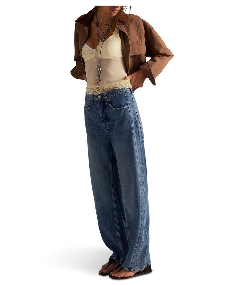 フリーピープル レディース ボトムス デニムパンツ ジーンズ Free People We The Free Truro Baggy Puddle Jeans Water Stoned Blue ブルー