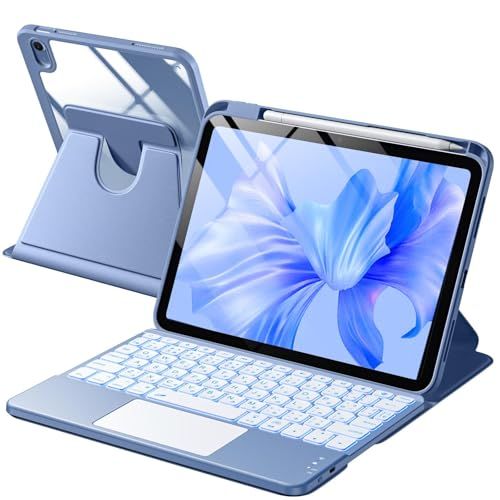 HETHOT【TELEC認証取得済み】 iPad用 キーボード付きケース - (A16)第11世代 11インチ2025/第10世代 10.9インチ2022 JIS日本語配列 360 度回転 軽量・全面保護 防汚材質 静音キー7 色レインボーバ b2cef080