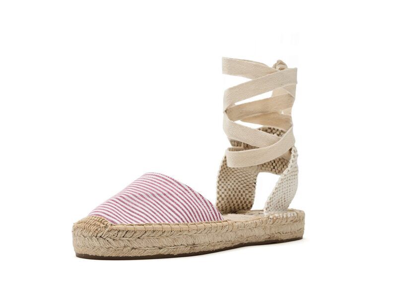 ソルドス レディース シューズ サンダル レース Soludoseersucker Lauren Laceup Espadrille Classic Pink ピンク