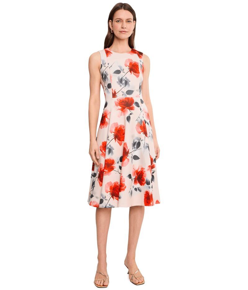 カルバンクライン レディース トップス ワンピース A ライン フラワー柄 スキューバ ノースリーブ フラワー Calvin Klein Sleevelesscuba Floral ALine Dress Ginger Multi マルチカラー