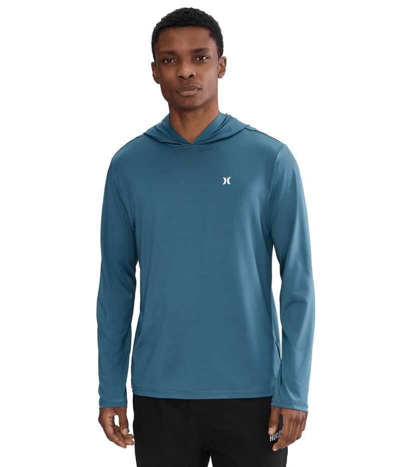 ハーレー メンズ アウター パーカー・スウェット Hurley Hybrid Hooded Upf Long Sleeve Grey Teal グレー
