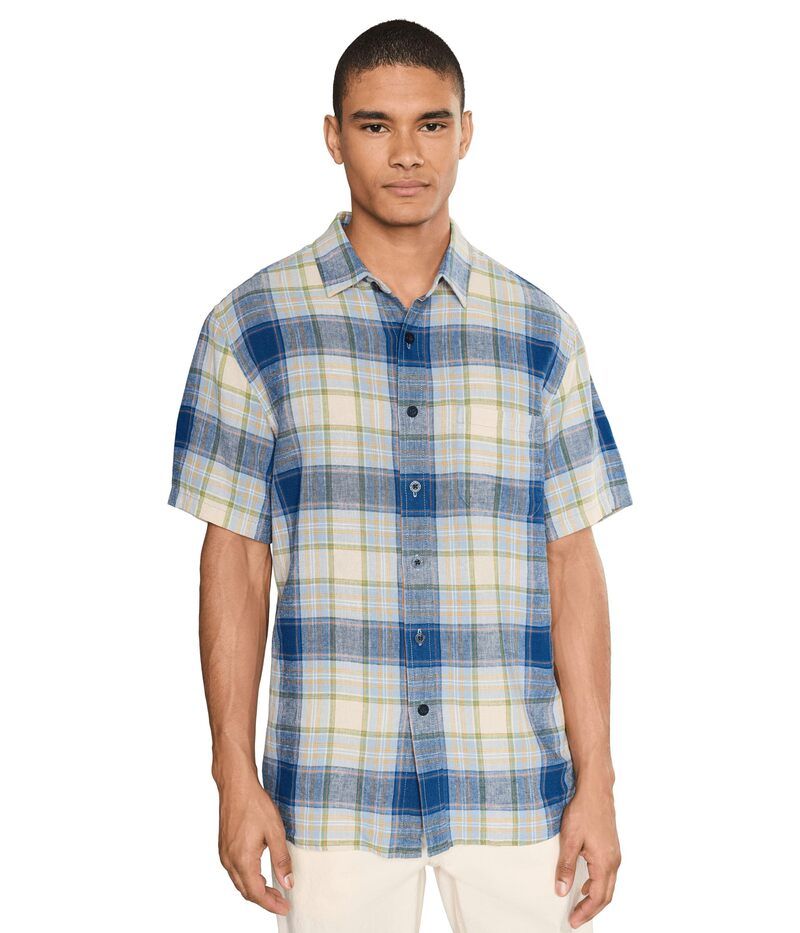 ペンドルトン メンズ トップス シャツ リネン Pendleton Dawson Linen Shirt Short Sleeve Blue Multi Plaid ブルー