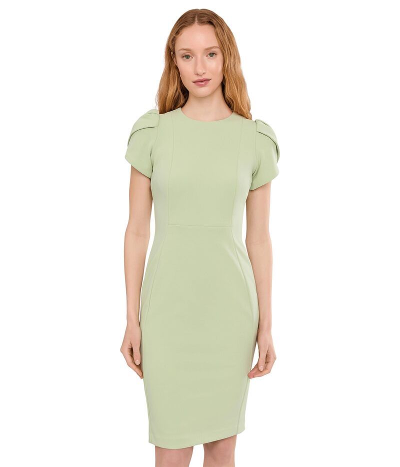 カルバンクライン レディース トップス ワンピース Calvin Klein Tulip Sleeve Solid Sheath Sage セージ