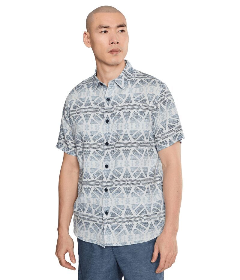 ペンドルトン メンズ トップス シャツ リネン Pendleton Dawson Linen Shirt Short Sleeve Ponderosa GreyBlue グレー