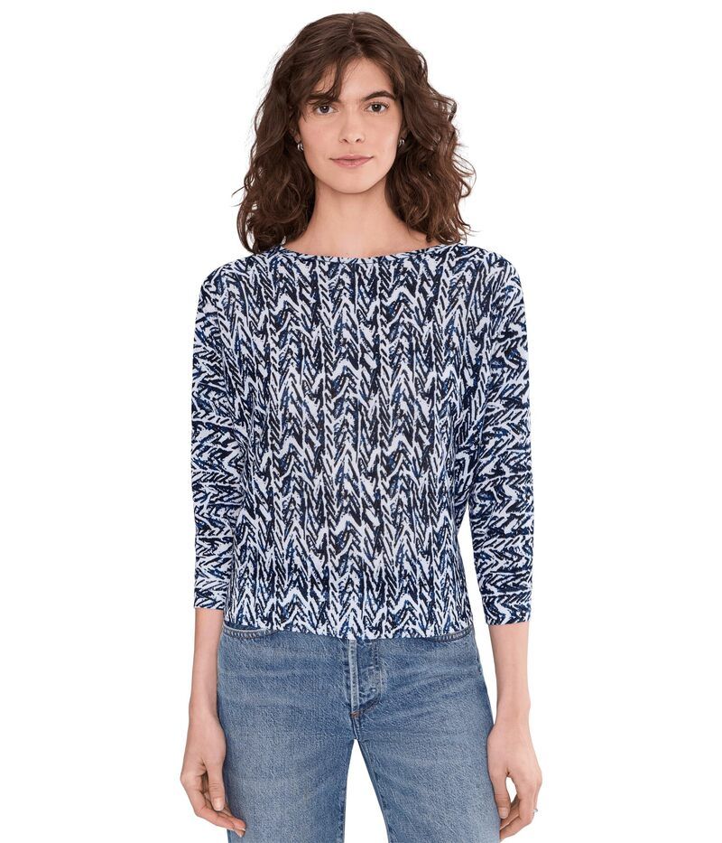 ニックプラスゾーイ レディース アウター ニット・セーター NICZOE Indigo Crosshatch Sweater Indigo Multi インディゴ