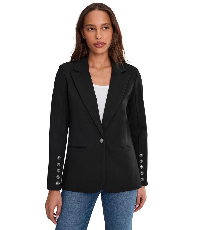 リヴァプール ロサンゼルス レディース アウター コート ブレザー Liverpoolos Angelesuper Stretch Ponte Blazer With Button Sleeve Black ブラック