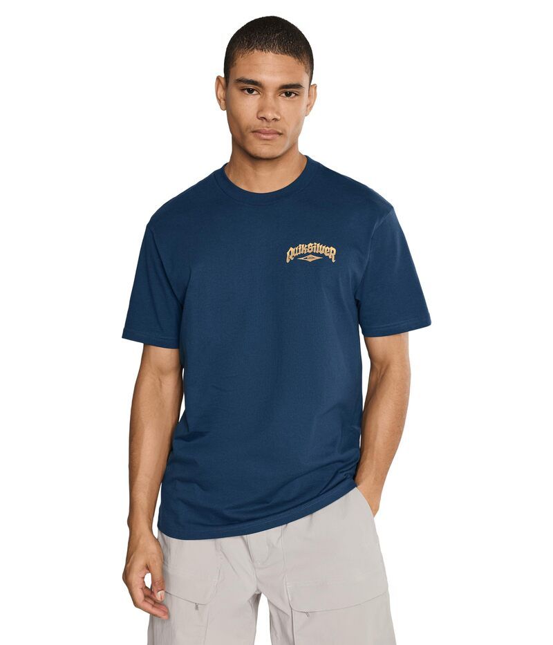 クイックシルバー メンズ トップス シャツ Quiksilver Diamond Arch Screen Tee Dark Denim デニム
