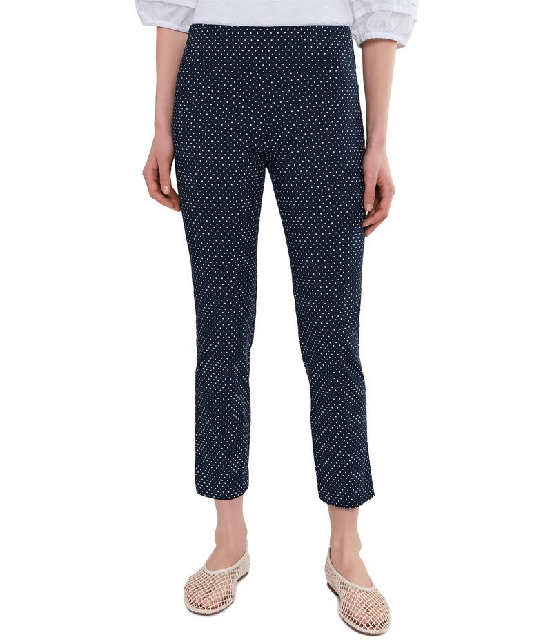 エリオットローレン レディース ボトムス カジュアルパンツ Elliott Lauren Doto Dot Elastic Waist Pull On Cropants with Side Vent Navy ネイビー