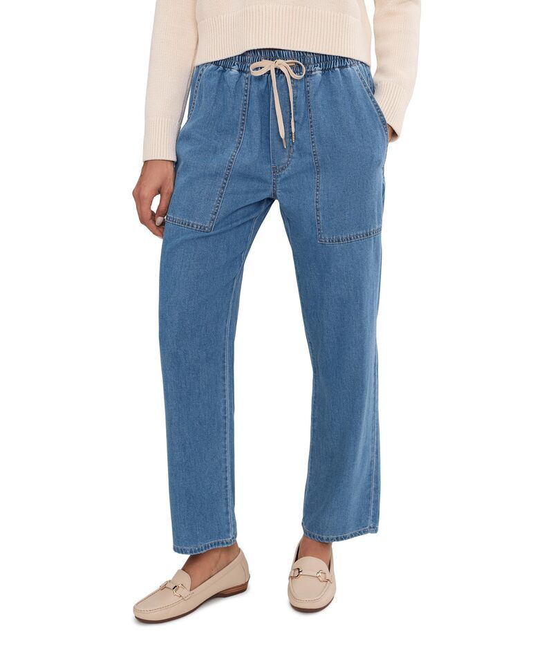 リヴァプール ロサンゼルス レディース ボトムス デニムパンツ ジーンズ Liverpoolos Angeles Easy MidRise Pullon Crop Jeans 27 Inseam Desert Sky