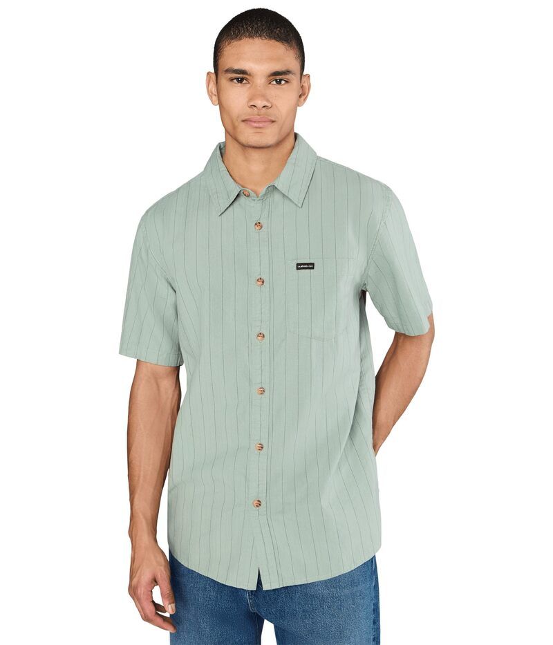 クイックシルバー メンズ トップス シャツ Quiksilver Dobby Stripe Classic Woven Lily Pad ストライプ