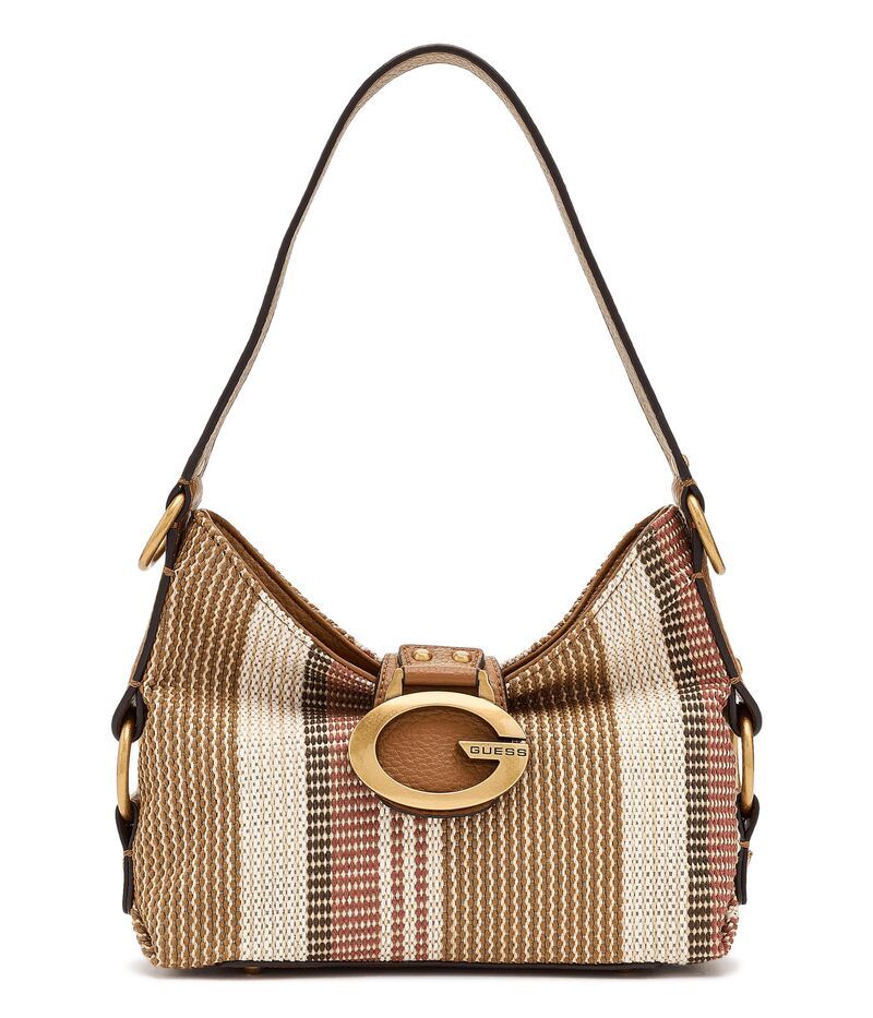 ゲス レディース バッグ ミニ GUESS Camden Mini Shoulder Bag Cognac Multi マルチカラー